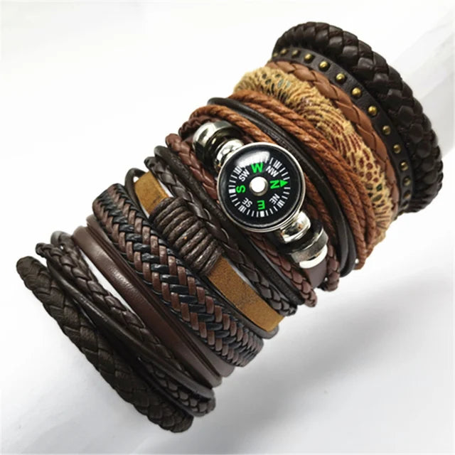 10 Pcs/set Black Wrap Fashion Handmade Bracelets