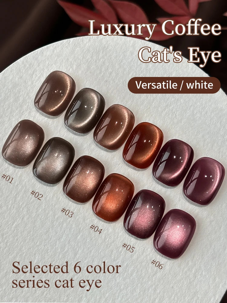 Luxury Coffee Cat's Eye Nail Gel Polish Set