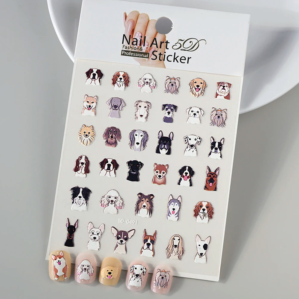 5 D Macron Flower/Fruit Nail Charms Sticker