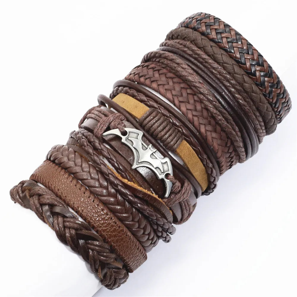 10 Pcs/set Black Wrap Fashion Handmade Bracelets