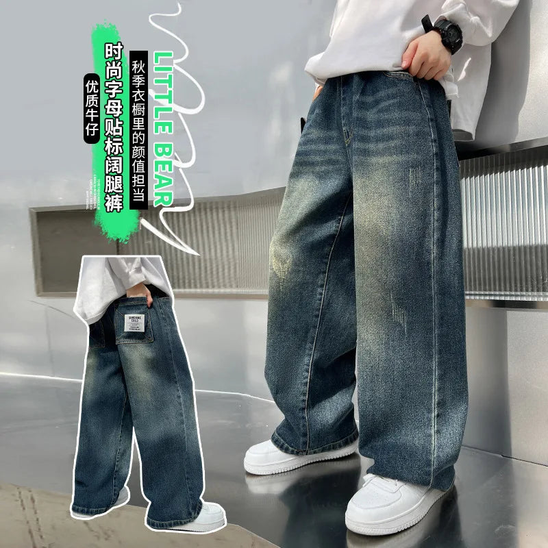 New teenage Casual Retro Loose Handsome Pants