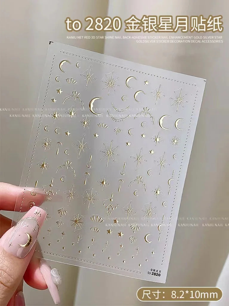 3D Star Nail Art Stickers