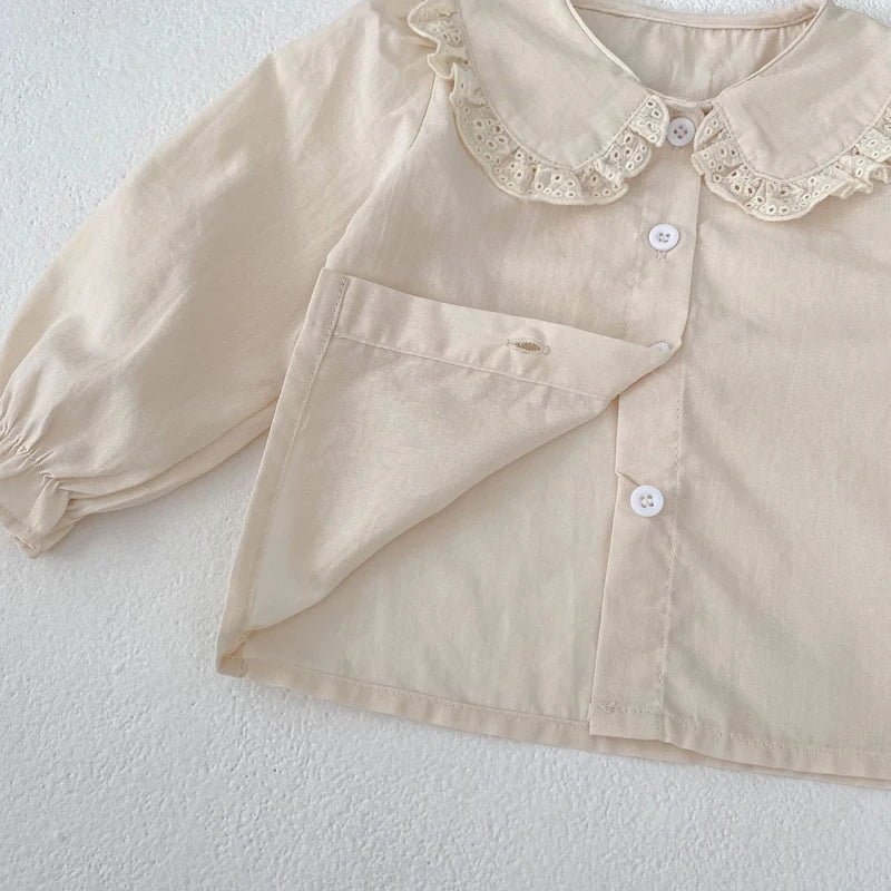 Black Ear Edge Doll Neck Top