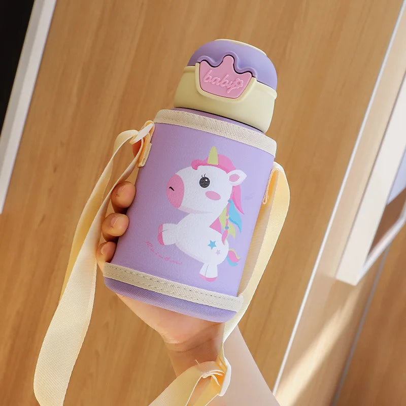 500ml Unicorn Kids Thermos Bottle Cute Children's Thermal Water Bottle Stainless Steel Thermos Mug For Student Water Cup