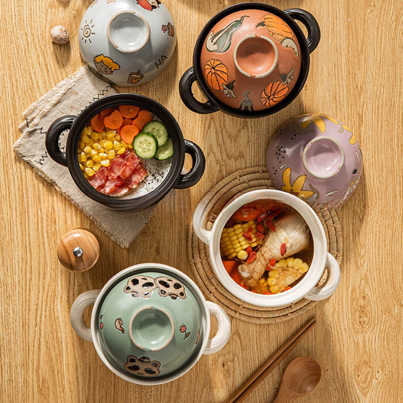 Casserole One Person Earthenware Japanese Style High Temperature Resistant Stew Pot Gas Rice Noodle Congee Tile Pot
