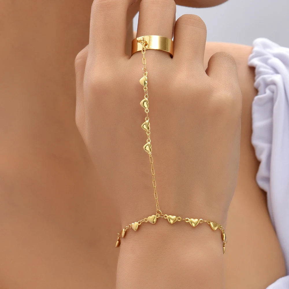 Dainty Hand Chain Bracelet Ring