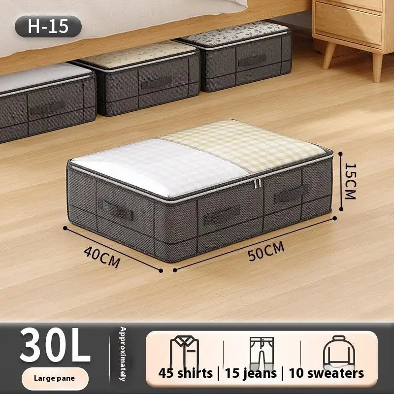 1PC Large Clothes Storage Bag Under Bed Foldable Quilt Clothes Storage Bag Doggy Bag Bedroom Dormitory Organizer Bag