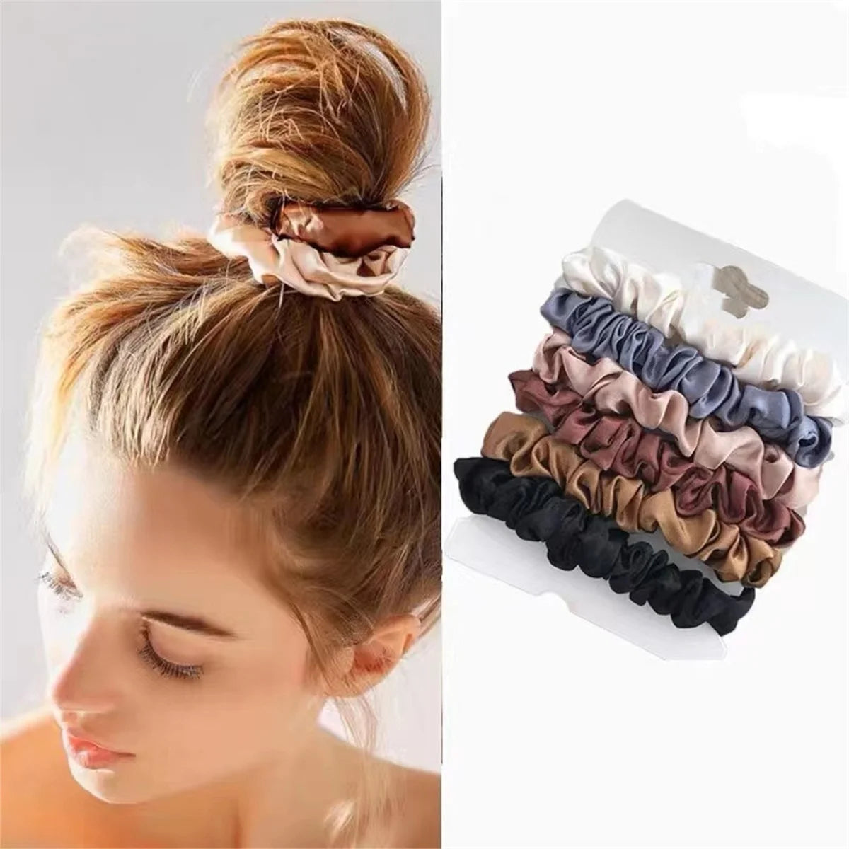 Satin Hair Scrunchies for Women