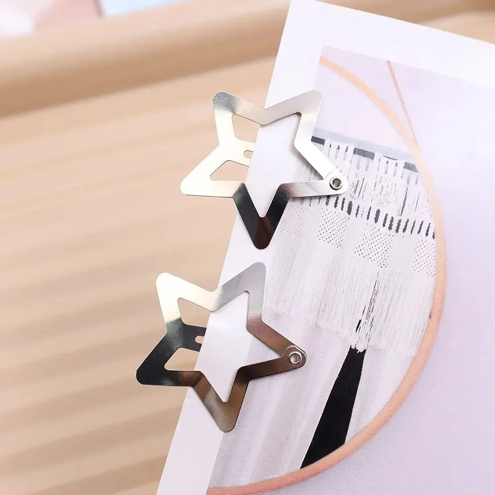 Star Hair Metal Snap Clip Hairpins