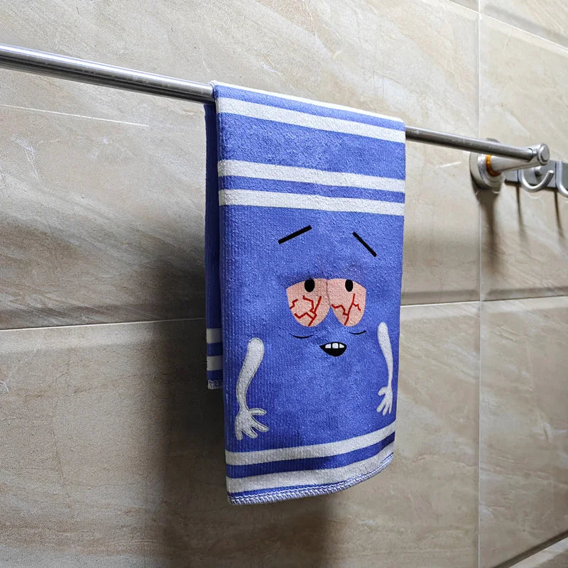 Cartoon Expression Soft Towel Cute Printing Quick-drying Double-sided Velvet Absorbent Towel Bath Wash Face Towel For Children