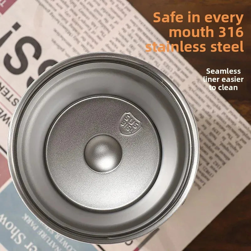 Seamless 316 Stainless Steel Insulated Coffee Cup Smart Temperature Display Office Car Water Bottle Portable Thermal Mug