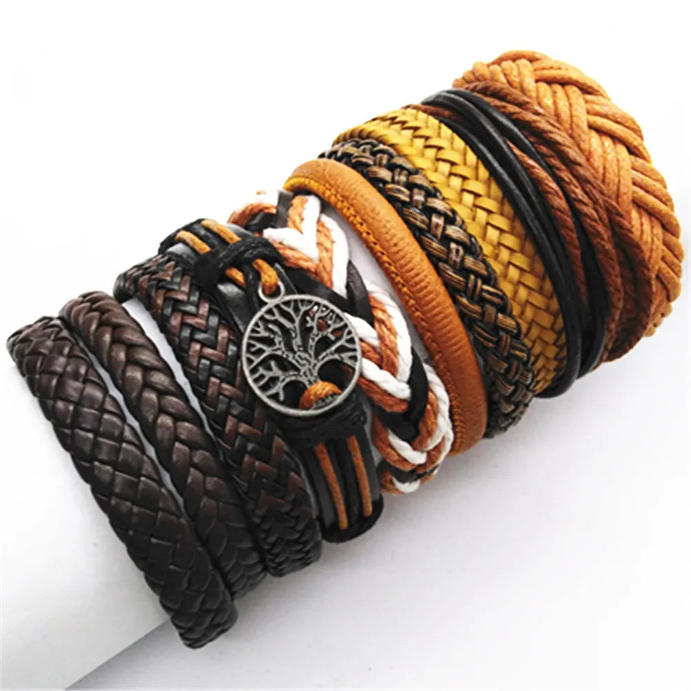 10 Pcs/set Black Wrap Fashion Handmade Bracelets