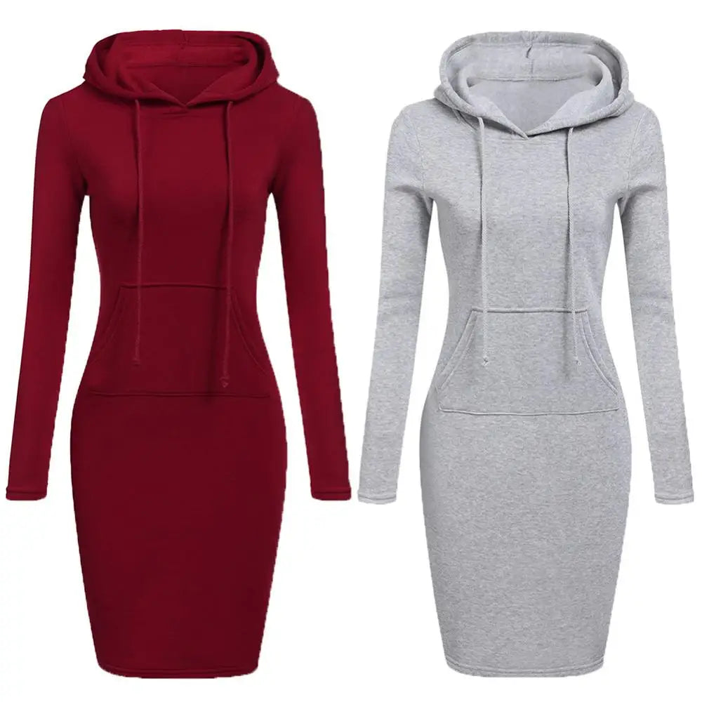 Warm Sweatshirt Long-sleeved lady Dress