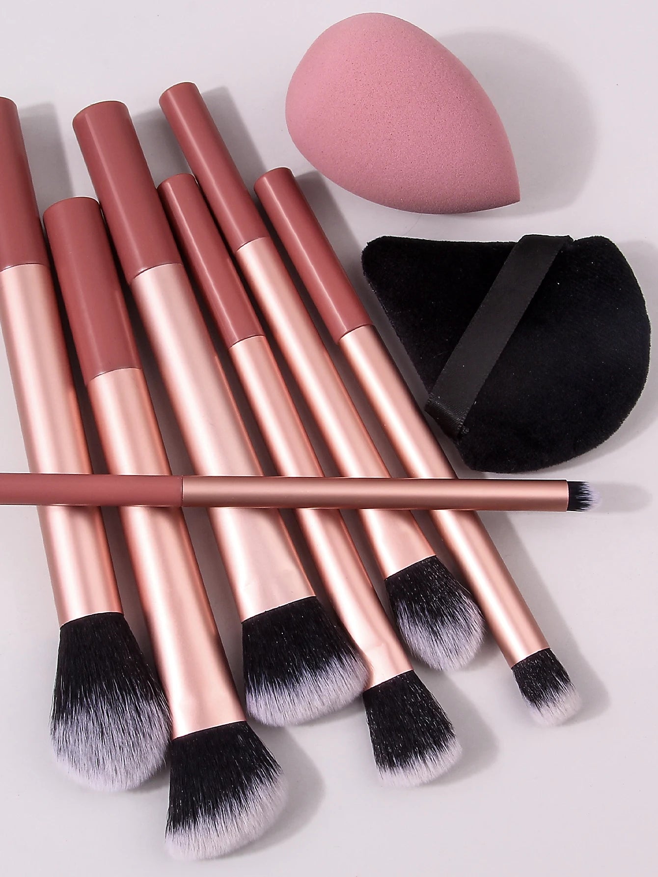 11pcs Metal Long-handle Makeup Brush Set