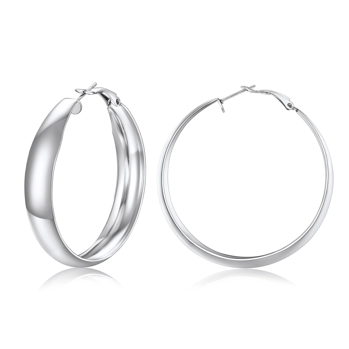 Curve Band Round Hoop Earrings