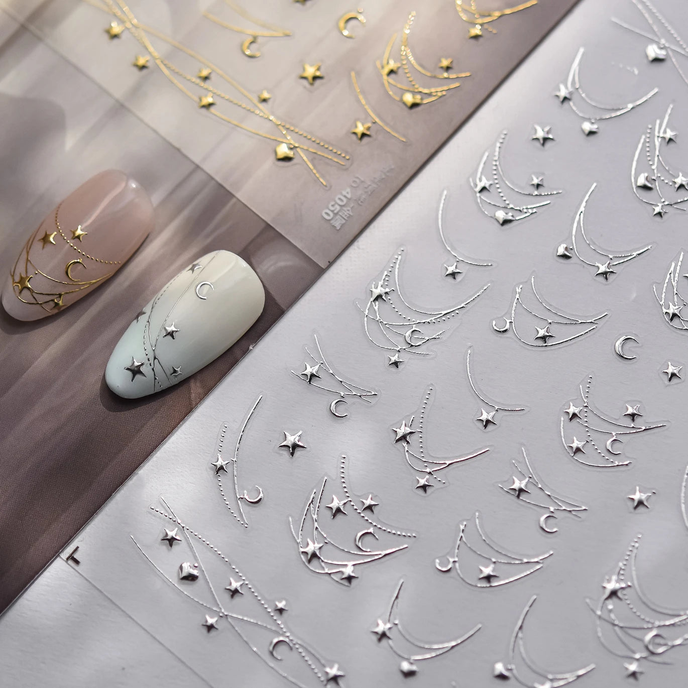 Star Moon Love Heart Necklace Nail Sticker