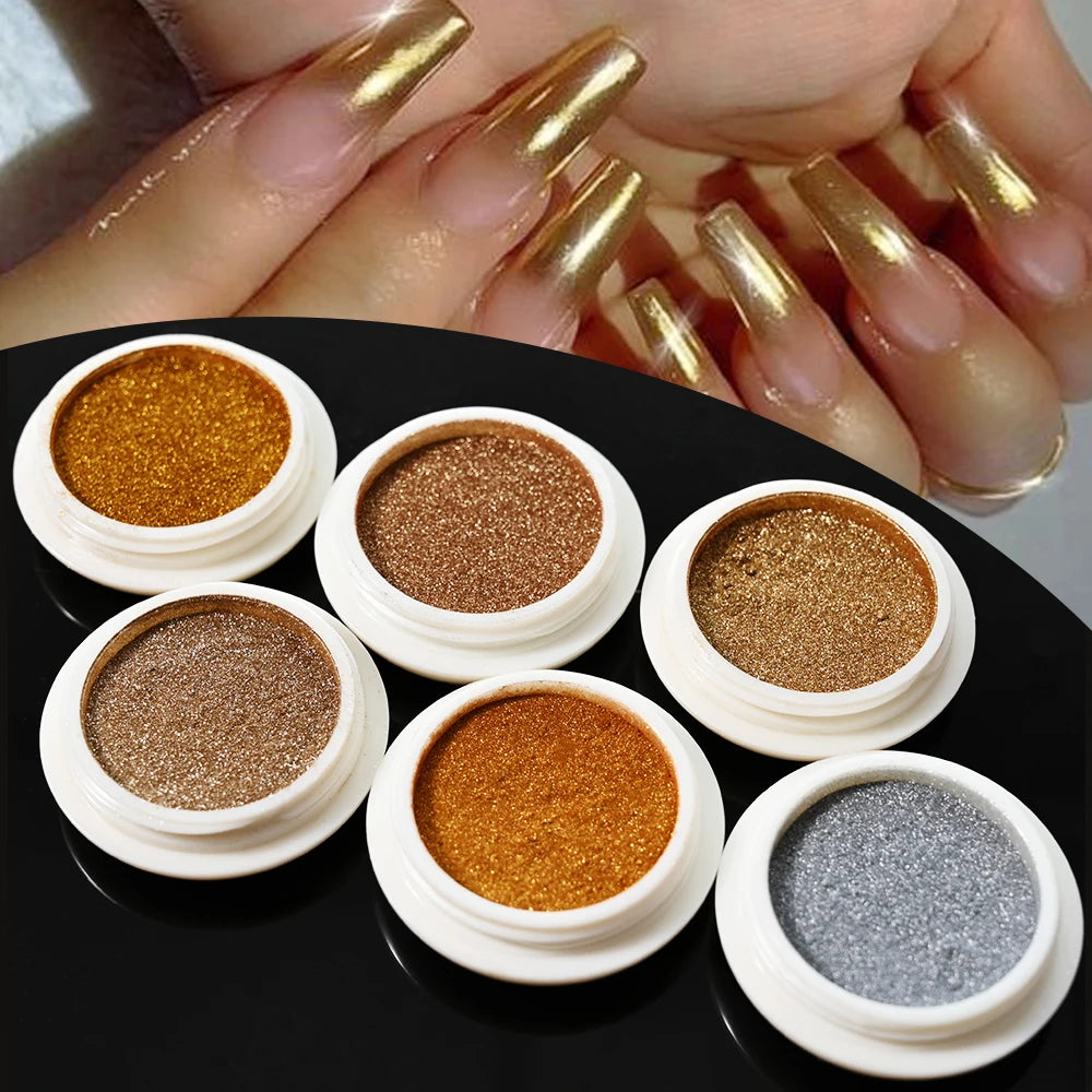 Elegant Mirror Chrome Effect Metallic Dust For Nail