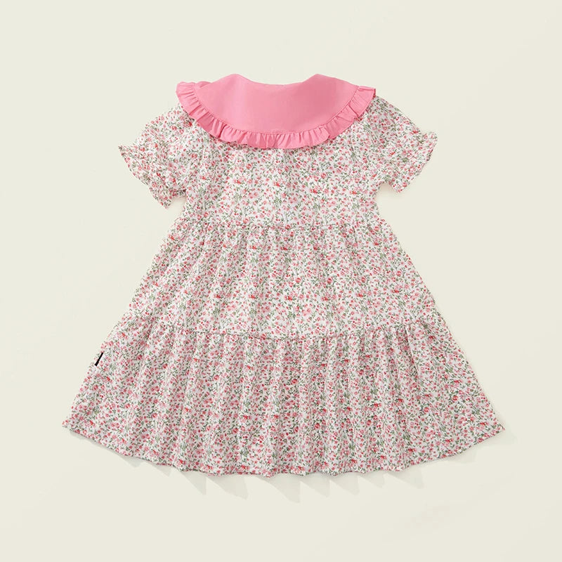 Cute Flowers Dress+Inclined Shoulder Bag