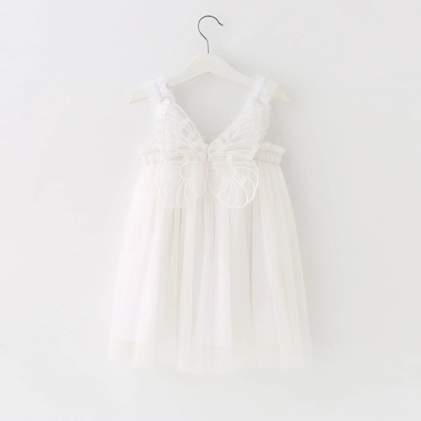 Rainbow Colorful Pleated Kids Suspenders Dress