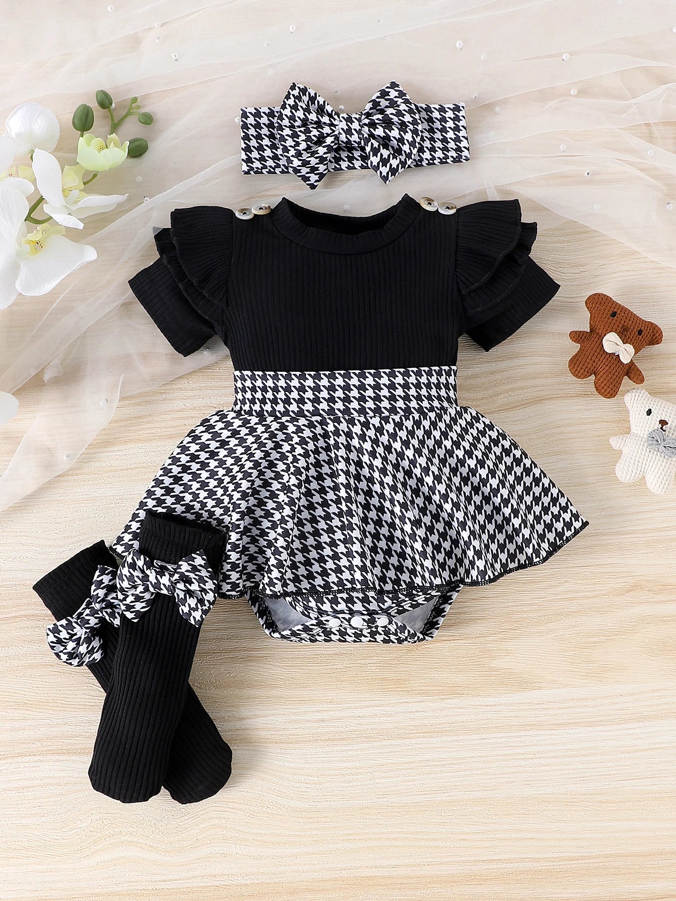 new style sweet and lovely houndstooth dress