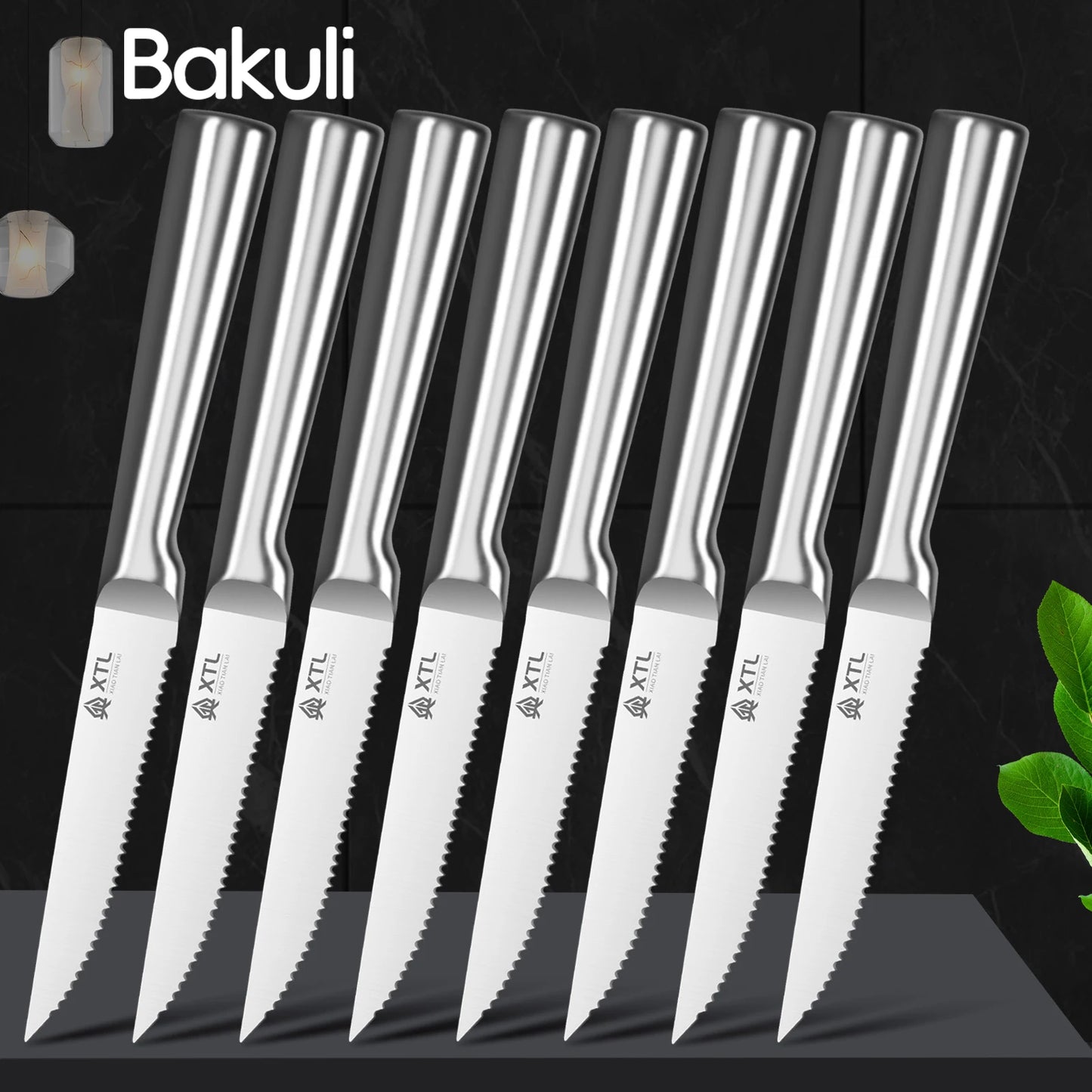 Steak Knife Cutlery Set - Knife, Fork and Spoon Set - Seiko Home Stainless Steel serrated steak cut - Kitchen Knife 4/6/8/pcs