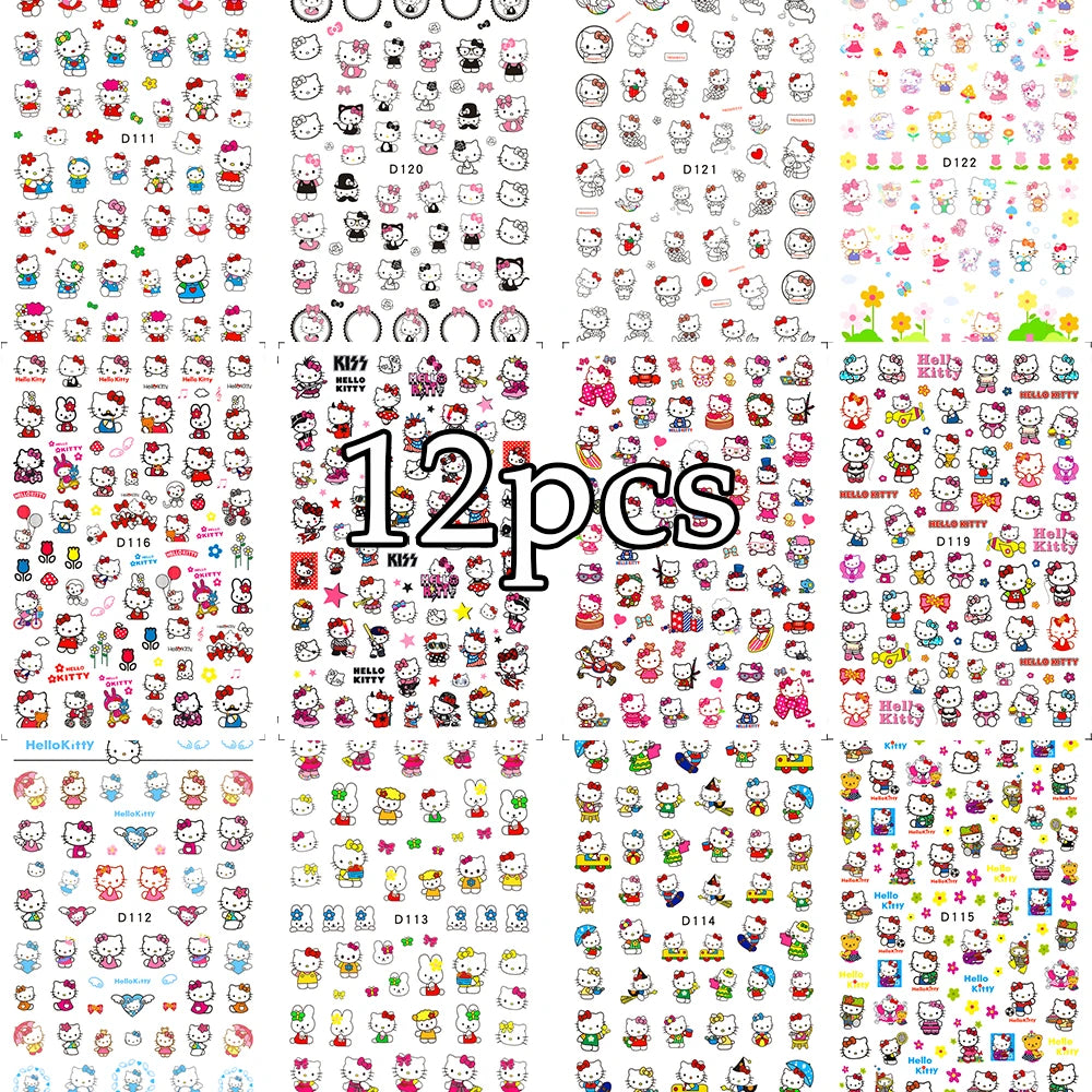 12 sheet Cartoon Stitch Angel Nail Stickers