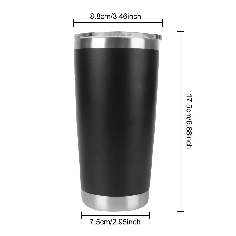 20oz/590ML Thermo Cafe Coffee Mug Car Thermos Mug Leakproof Travel Thermo Cup for Tea Double Stainless Steel Hot and Cold Cup