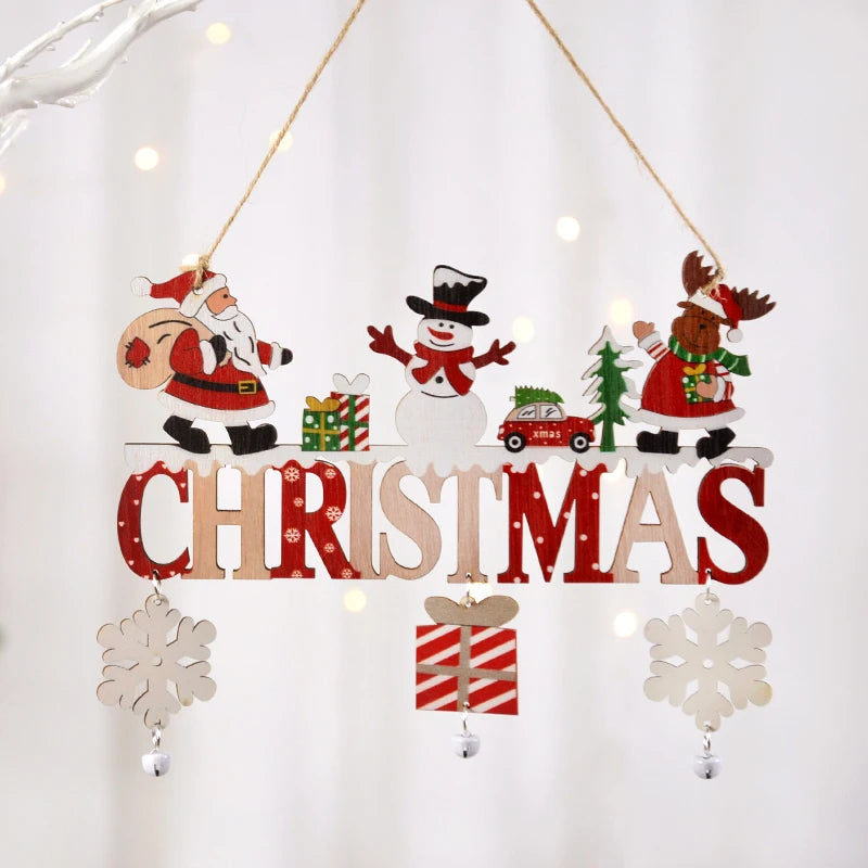 Gnome Santa Claus Wooden Hanging