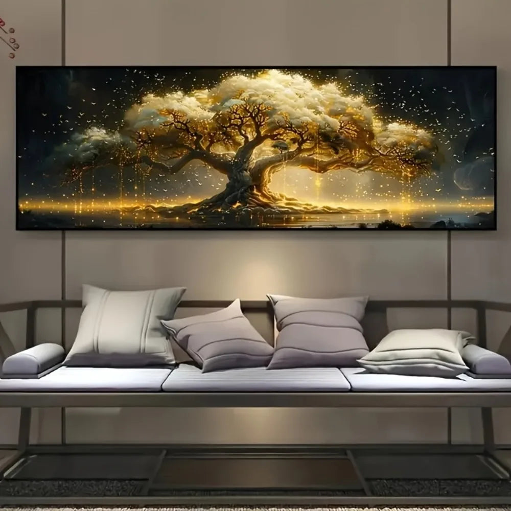Extra-Large Tree of Life Abstract Canvas Prints Poster Vibrant Modern Aesthetic Large Horizontal Art Prints Wall Art Home Decor