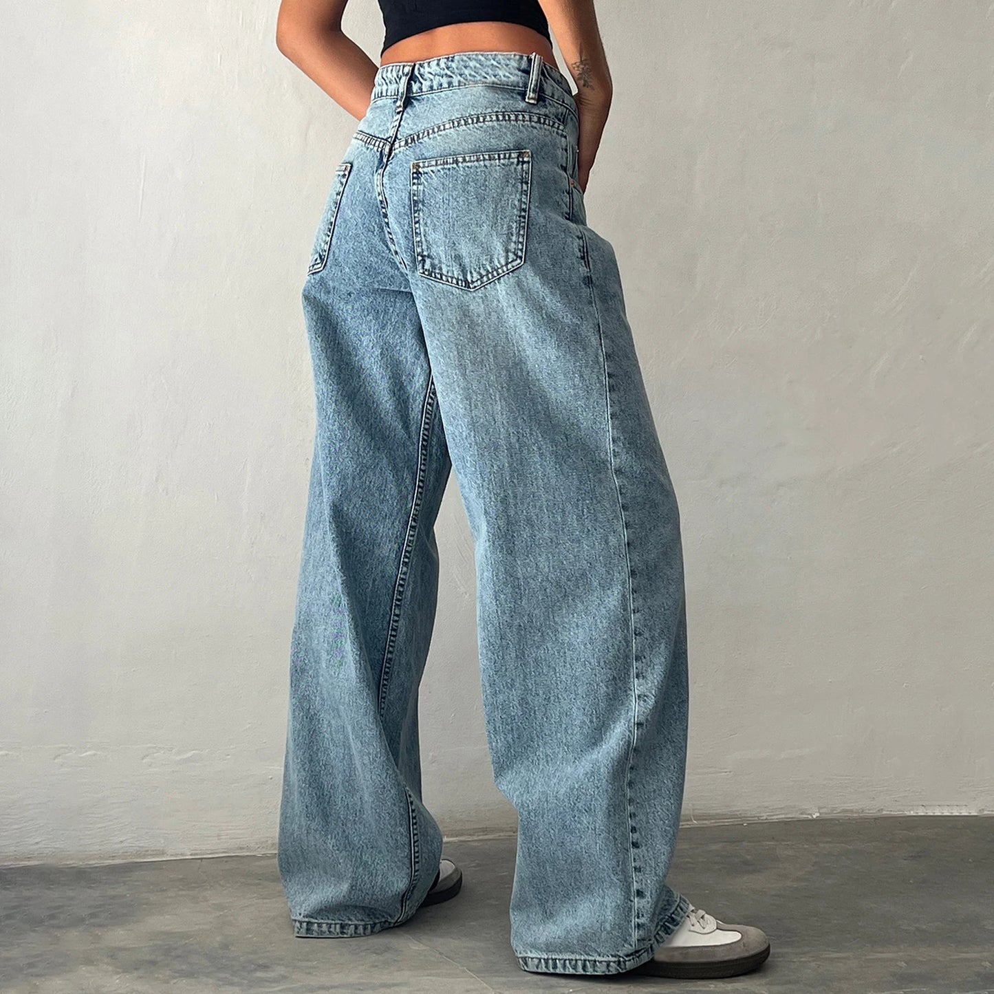 Baggy Trendy Denim Pants with Pocket