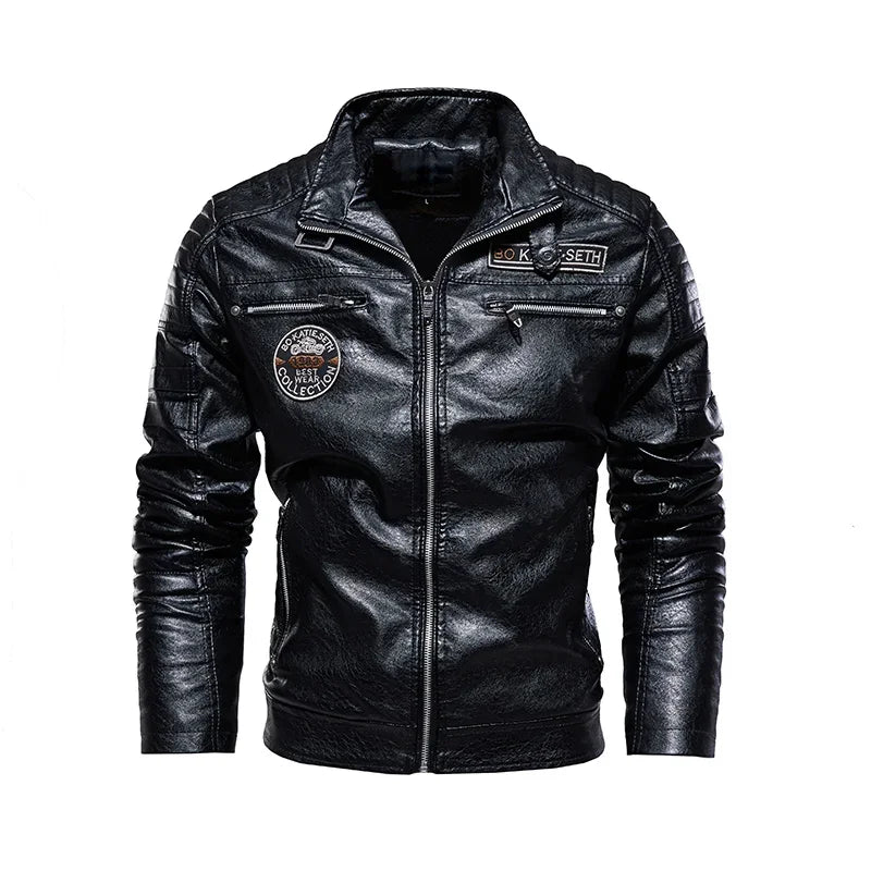 Men's Leather Winter Slim PU Jacket
