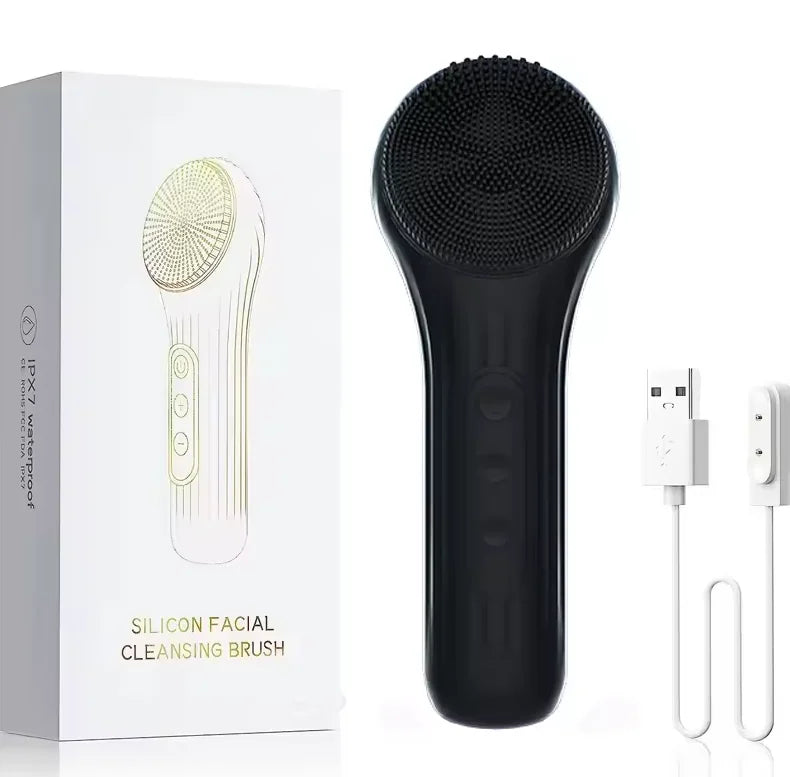 Electric Silicone Face Scrubber Device Sonic Facial Cleansing Wash Brush for Men Women Rechargeable Face Exfoliator for Massage