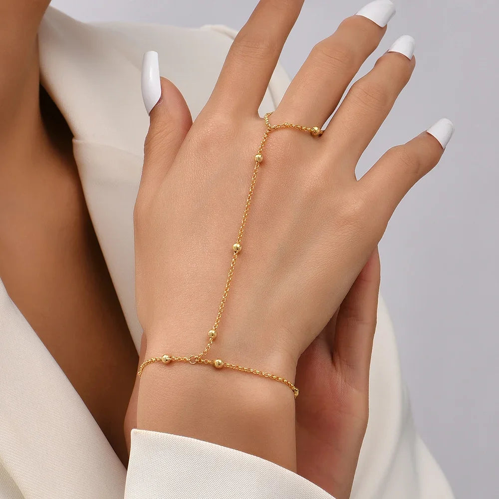 Dainty Hand Chain Bracelet Ring