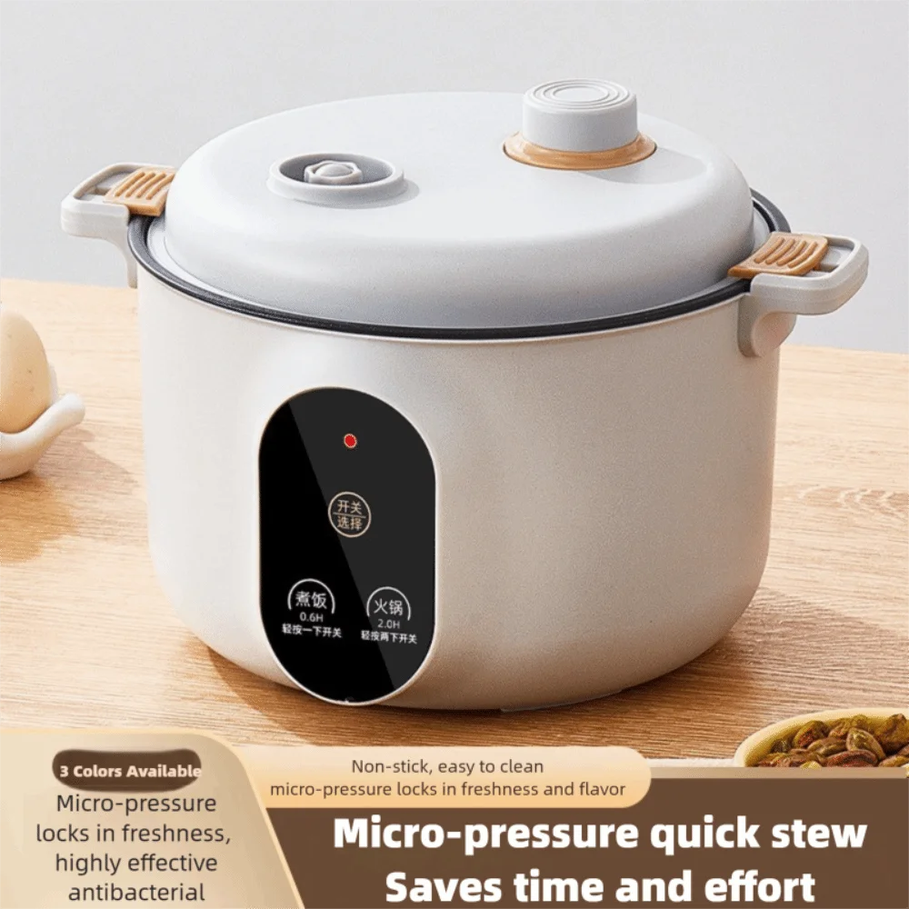 Easy 20cm Micro Pressure Cooker 2 L Non Stick Pressure Cooking Pot Quick Heating Anti-overflow Soup Stew Pot Household