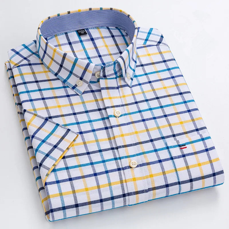 Oxford Style Short Sleeve Shirt For Men