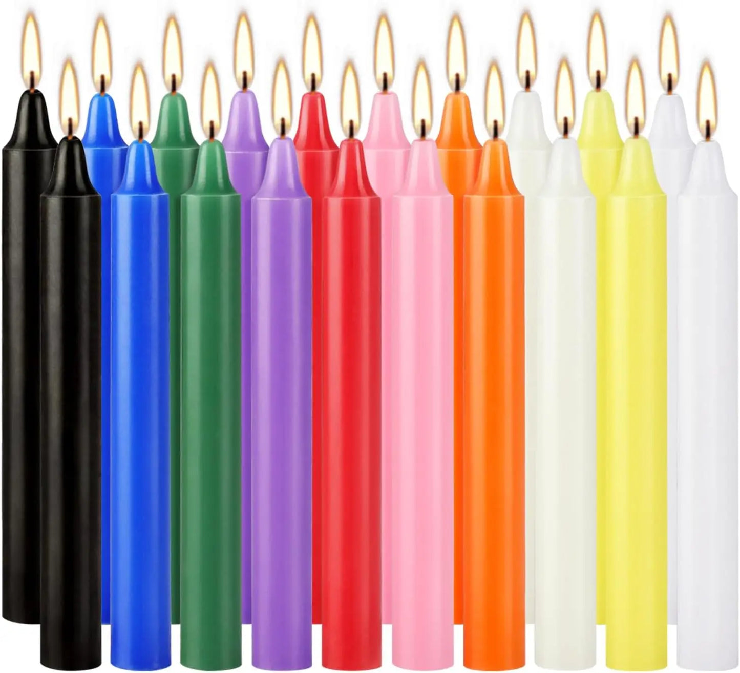 20 Colorfuled Small Waxs, No Drip, Smoke-Free, Scented Candles, Hand-Pulled, High-Quality, Suitable for All Places, and Various Holidays. We Only Uses the Tapered Candles Made of High-Quality Wax, so That the Burning of the C