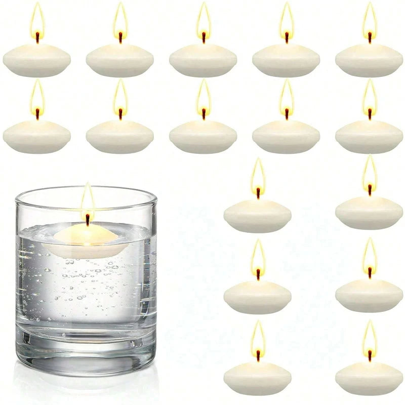 6/10/16Pcs Unscented Discs Candles Floating For Valentine's Day Party Wedding Home Bathtub Decor Romantic Confession Candlelight