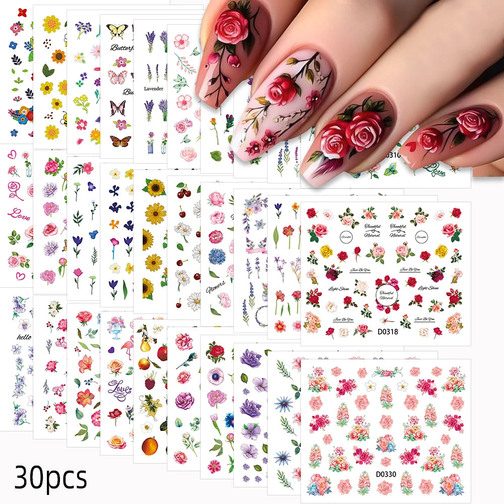 3 D Flowers Cherry Blossoms Rose Daisy Nail