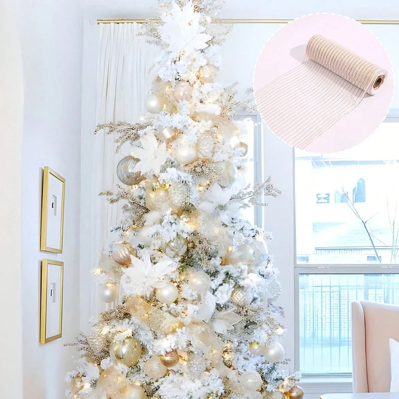 1Roll Christmas Mesh Ribbon DIY Bow