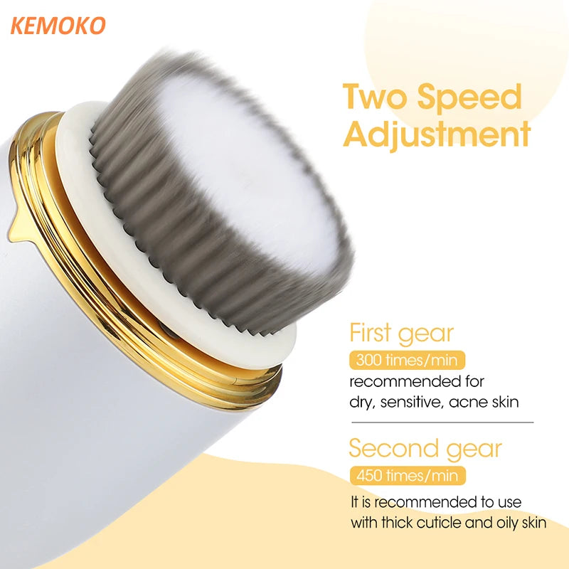 3 IN 1 Ultrasonic Facial Cleaner Pore Face Electric Face Cleansing Brush Skin Care Massager Blackhead Remover Facial Clean Brush