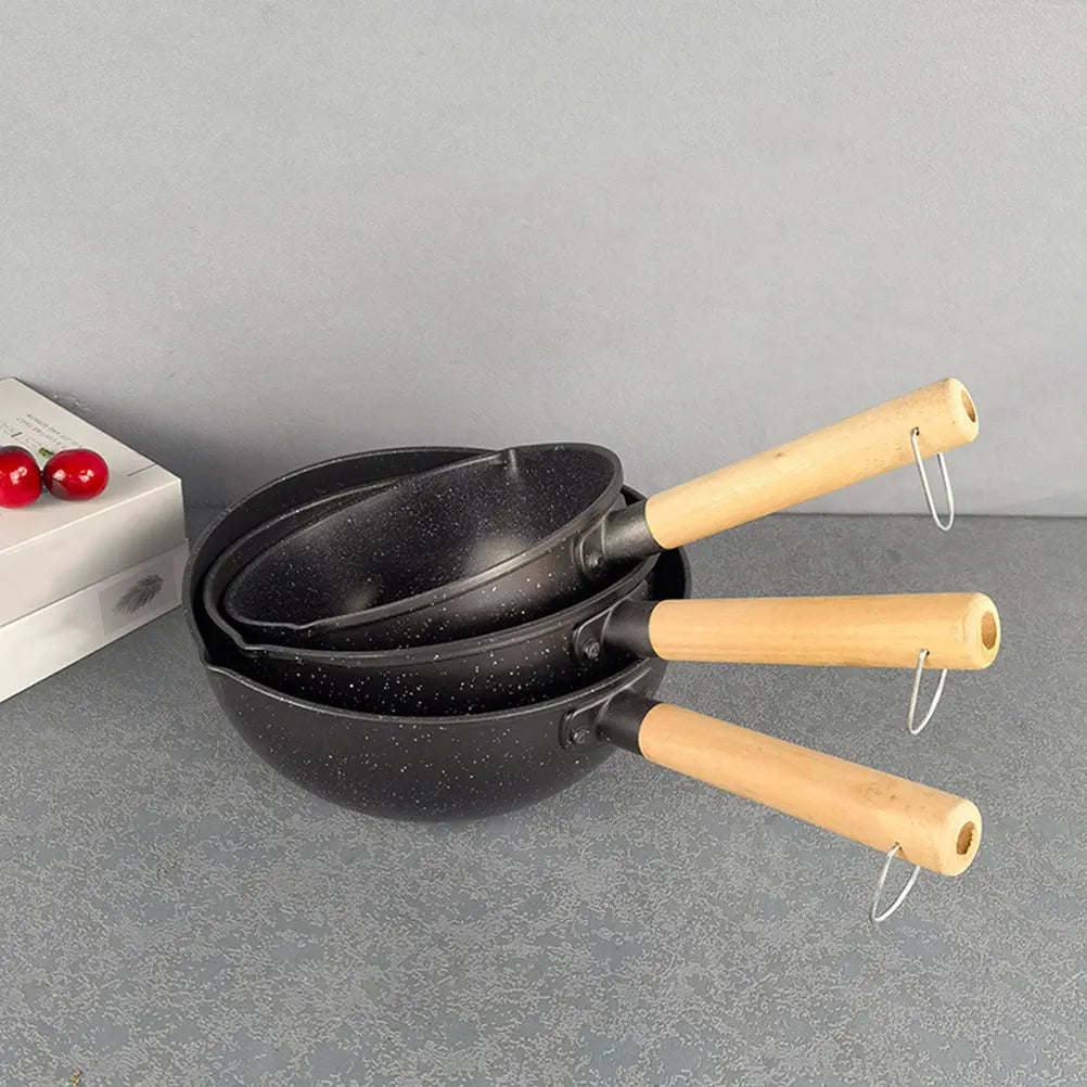 Sturdy Nonstick Sauce Kitchen Cookware Heat Resistant Stew Pot Gas Induction Cooker Milk Noodles Soup Cooking Wooden