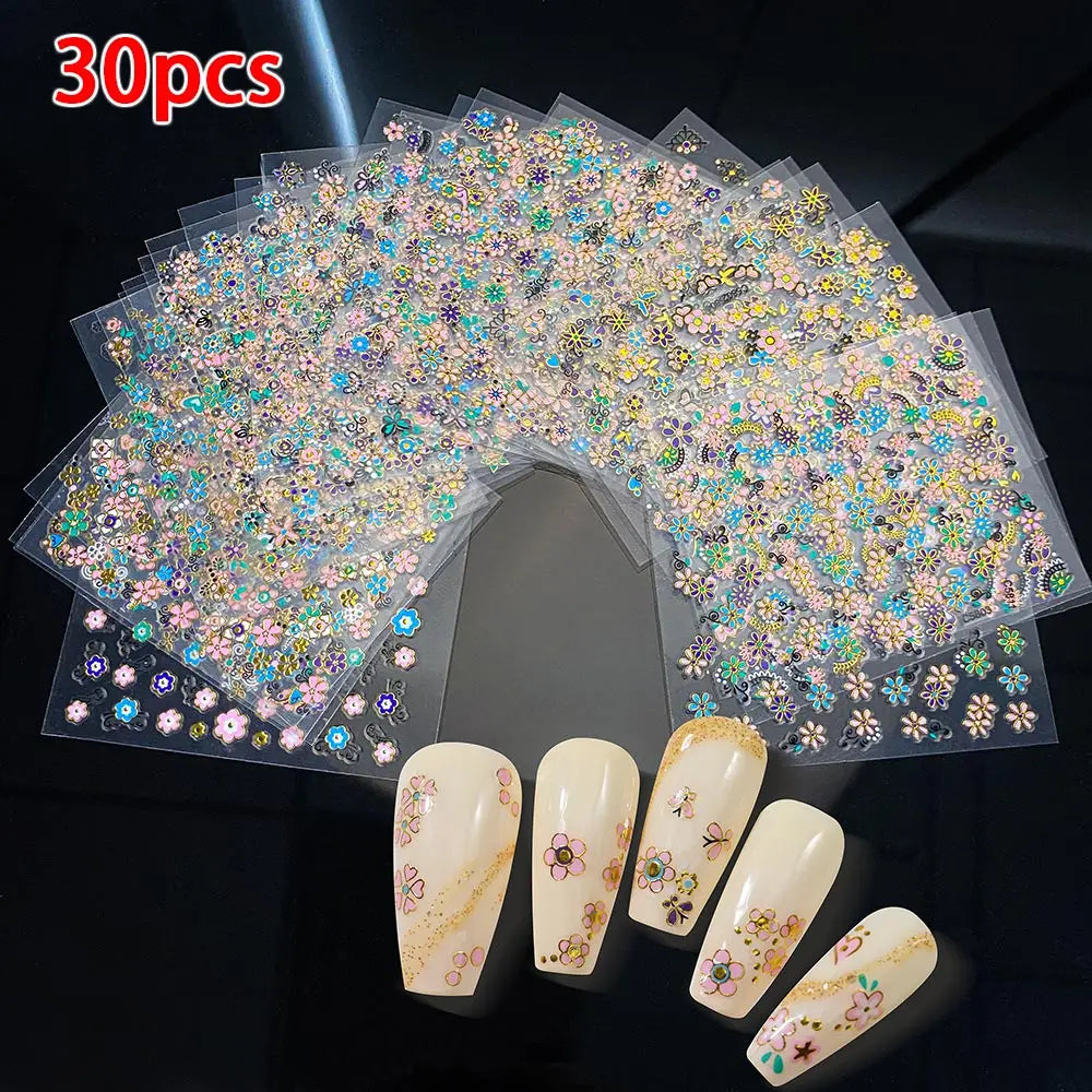 3 D Flowers Cherry Blossoms Rose Daisy Nail