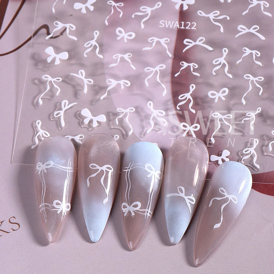 Bow knot Ribbon Nail Stickers