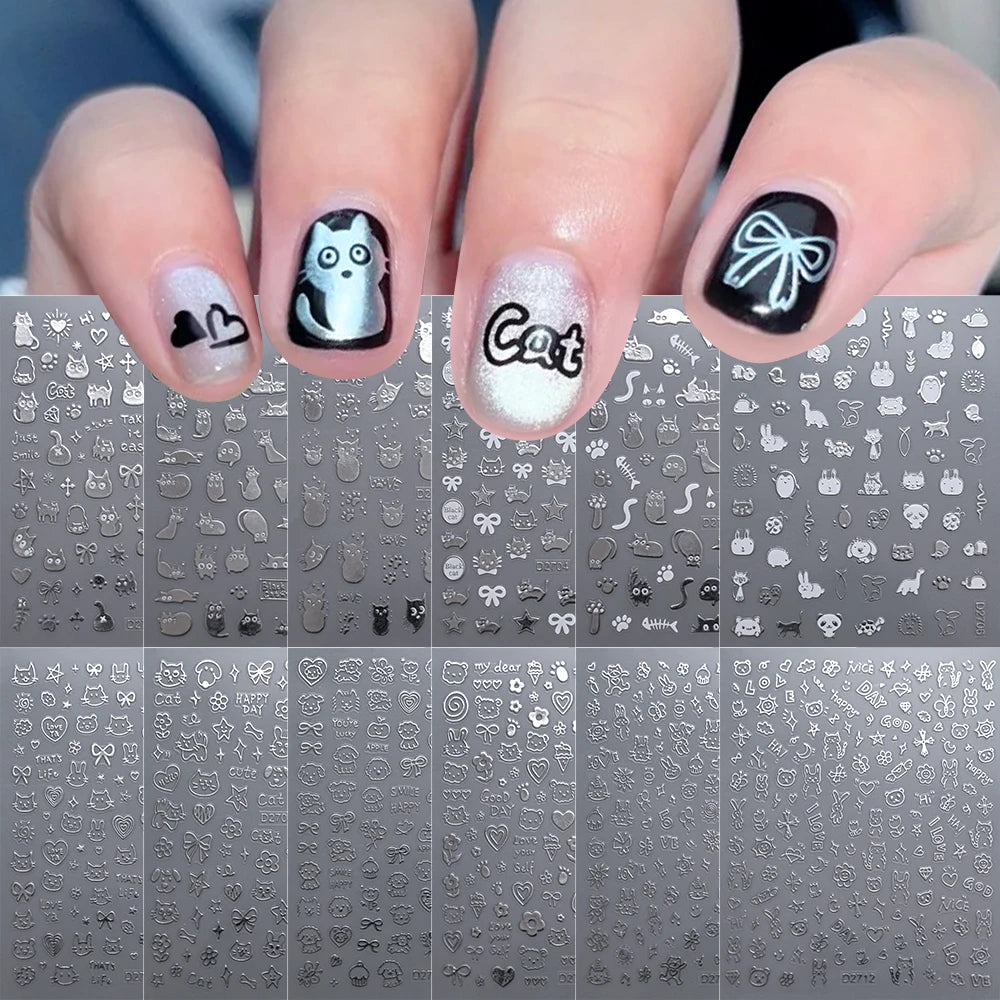 12 sheet Cartoon Stitch Angel Nail Stickers