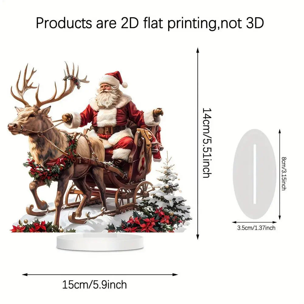 Santa Claus and Reindeer Sled Tabletop Decoration