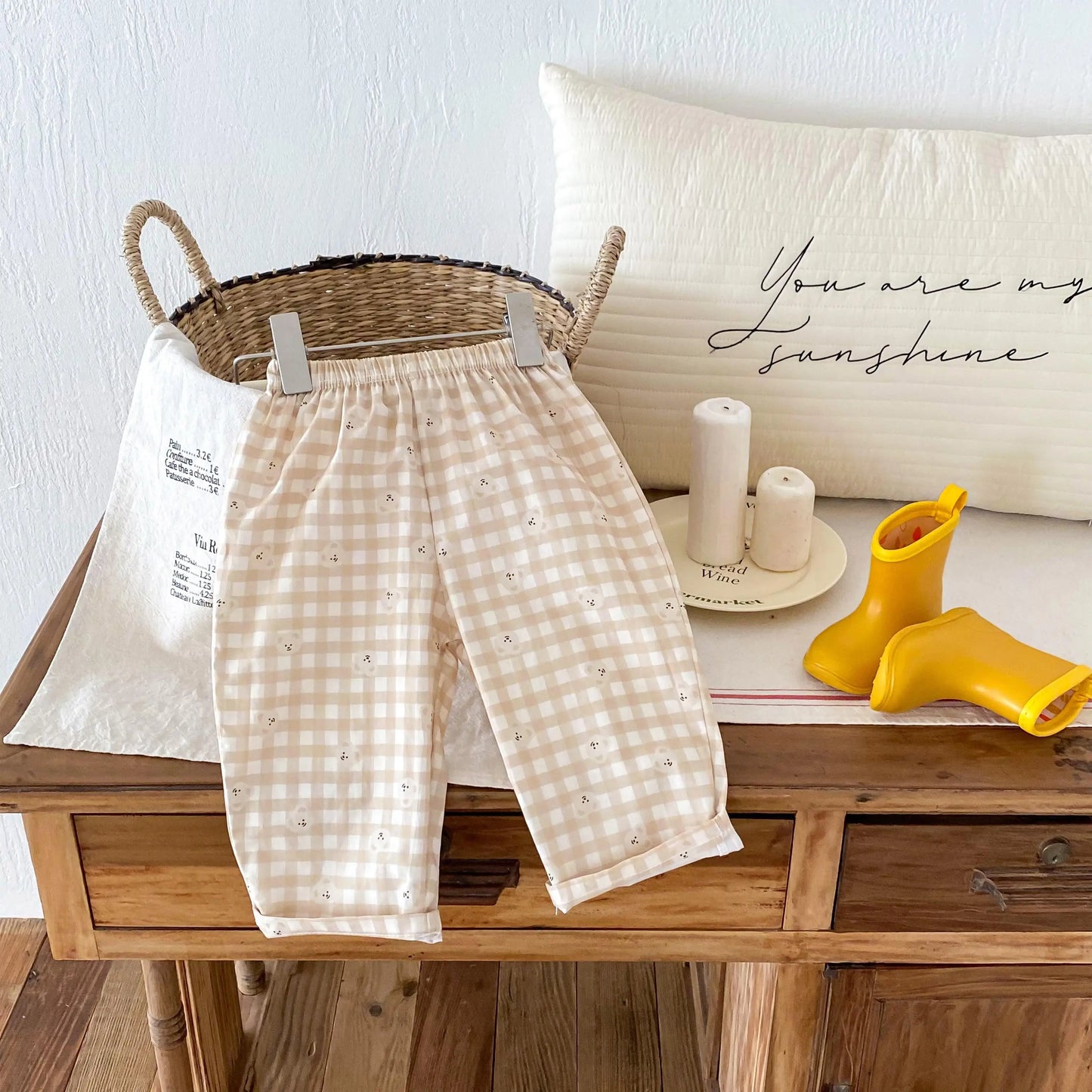 Fashion Plaid Casual Sports Loose Trousers