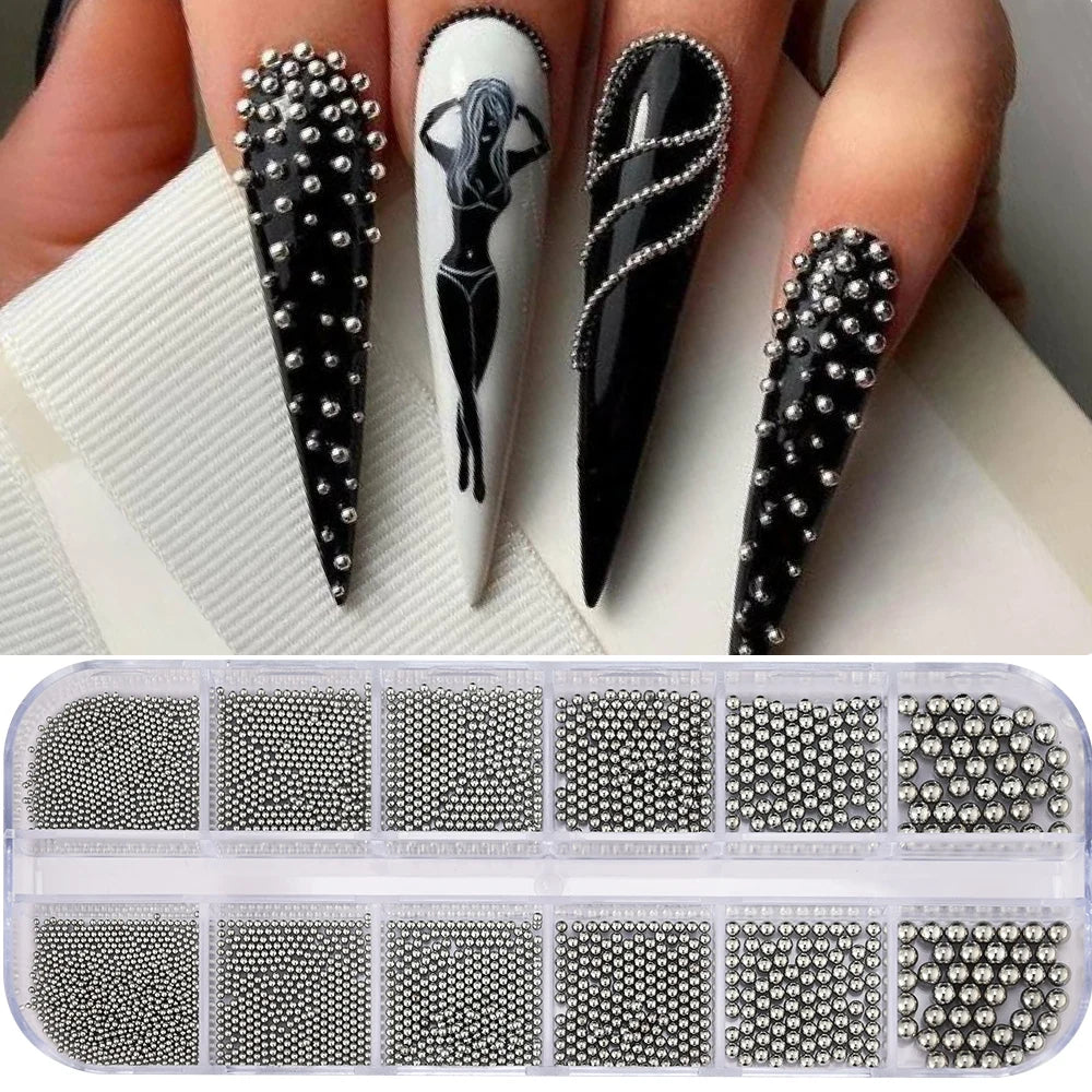1 Box Half Round Flat back Nail Rhinestones