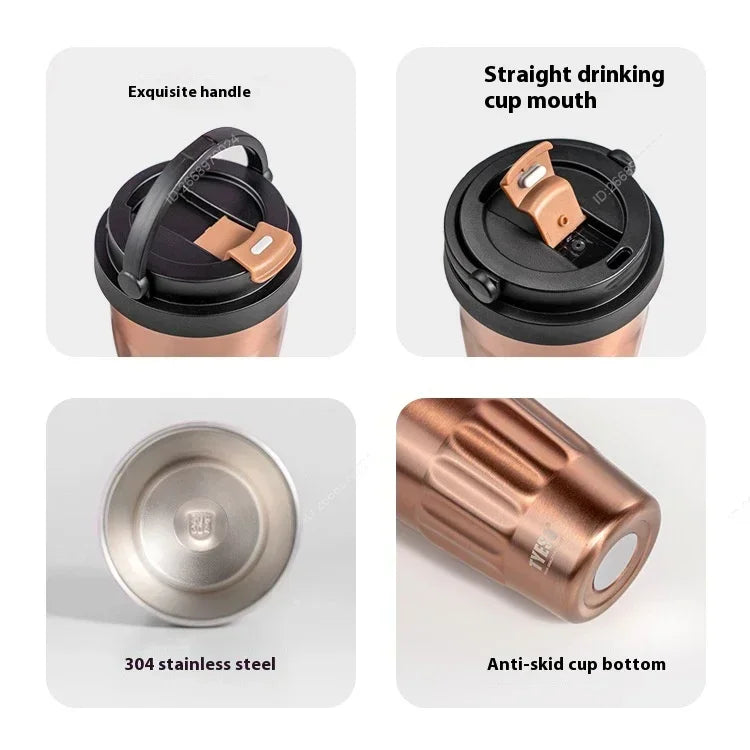 400/500ML Tyeso Vintage Coffee Mug Portable Steel Insulated Travel Cup Convenient Handheld 304 Stainless Thermos for On-the-Go