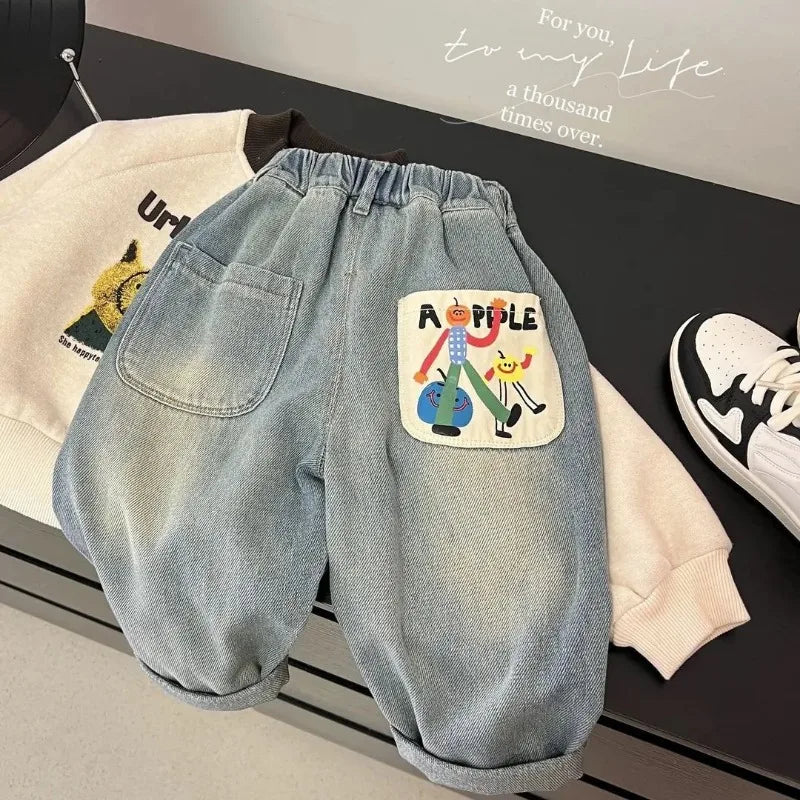 Denim Cotton Anime pattern Casual Jeans