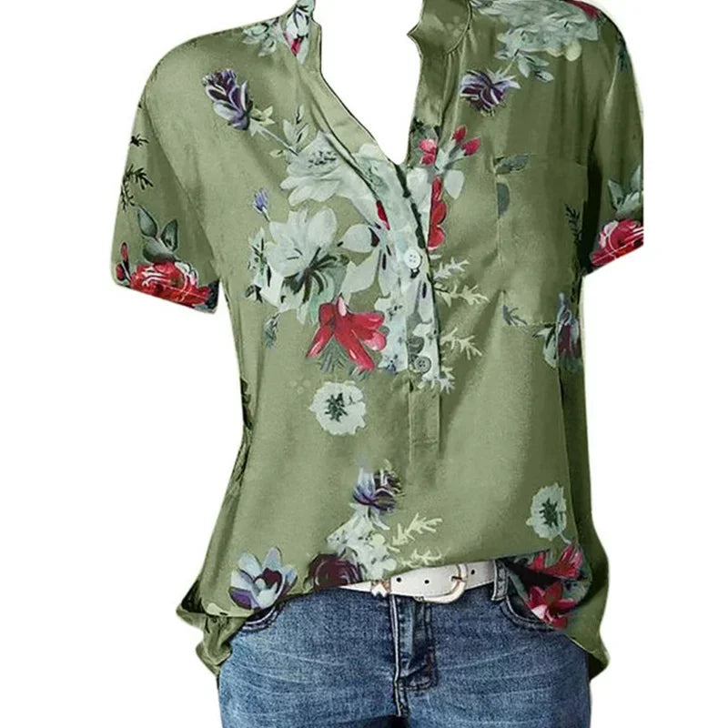 Elegant women's printed casual shirt